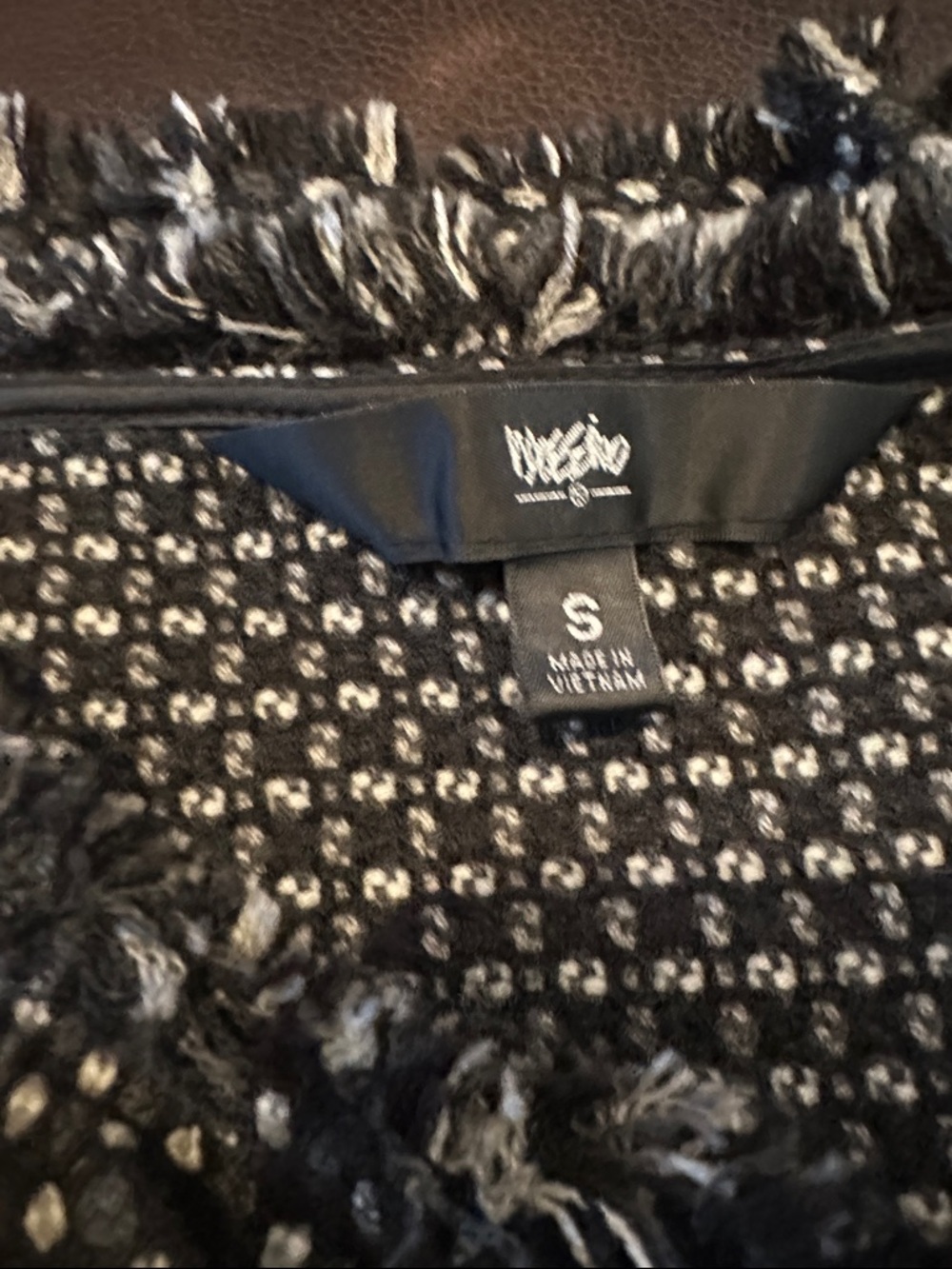 Mossimo Supply Co. Black and White Tweed Fringe Jacket - Picture 2 of 4